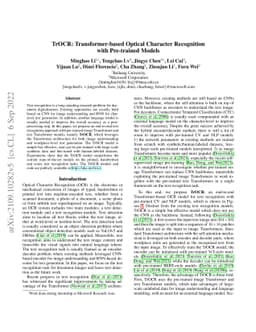 TrOCR: Transformer-based Optical Character Recognition with Pre-trained
  Models
