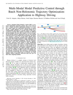 Multi-Modal Model Predictive Control through Batch Non-Holonomic
  Trajectory Optimization: Application to Highway Driving