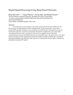 Digital Signal Processing Using Deep Neural Networks