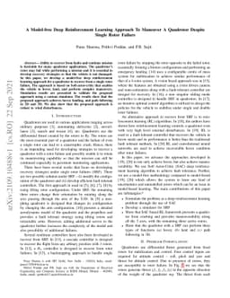 A Model-free Deep Reinforcement Learning Approach To Maneuver A
  Quadrotor Despite Single Rotor Failure