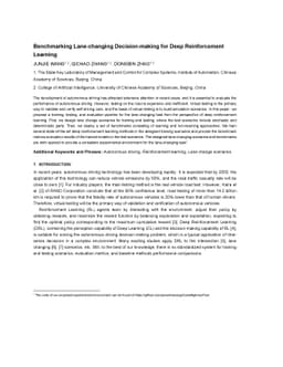 Benchmarking Lane-changing Decision-making for Deep Reinforcement
  Learning