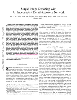 Single Image Dehazing with An Independent Detail-Recovery Network