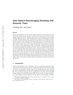 Joint Optical Neuroimaging Denoising with Semantic Tasks