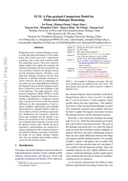 FCM: A Fine-grained Comparison Model for Multi-turn Dialogue Reasoning