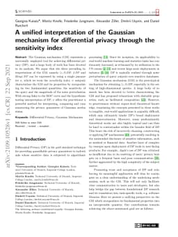 A unified interpretation of the Gaussian mechanism for differential
  privacy through the sensitivity index