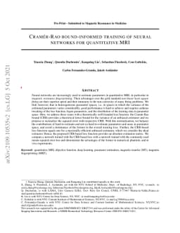 Cramér-Rao bound-informed training of neural networks for quantitative
  MRI