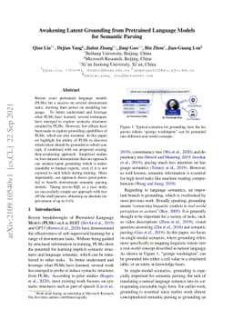 Awakening Latent Grounding from Pretrained Language Models for Semantic
  Parsing