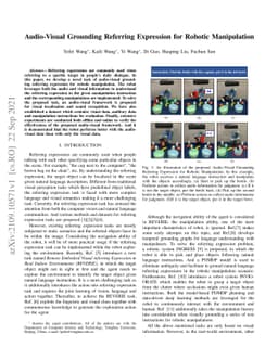 Audio-Visual Grounding Referring Expression for Robotic Manipulation