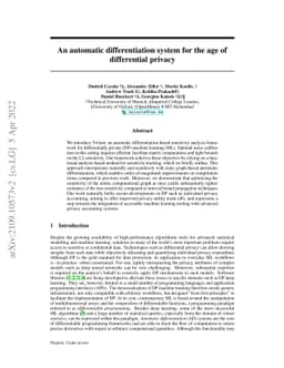 An automatic differentiation system for the age of differential privacy