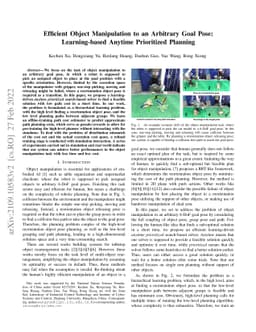 Efficient Object Manipulation to an Arbitrary Goal Pose: Learning-based
  Anytime Prioritized Planning
