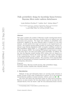 Fully probabilistic design for knowledge fusion between Bayesian filters
  under uniform disturbances