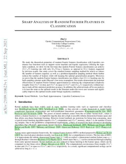 Sharp Analysis of Random Fourier Features in Classification