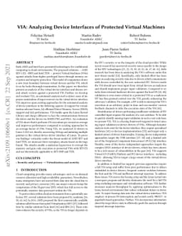 VIA: Analyzing Device Interfaces of Protected Virtual Machines