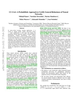 CC-Cert: A Probabilistic Approach to Certify General Robustness of
  Neural Networks