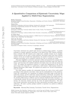 A Quantitative Comparison of Epistemic Uncertainty Maps Applied to
  Multi-Class Segmentation