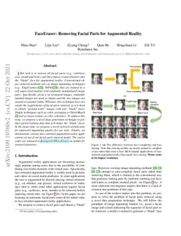FaceEraser: Removing Facial Parts for Augmented Reality