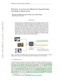 Pix2seq: A Language Modeling Framework for Object Detection