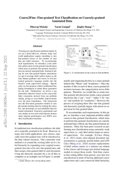 Coarse2Fine: Fine-grained Text Classification on Coarsely-grained
  Annotated Data
