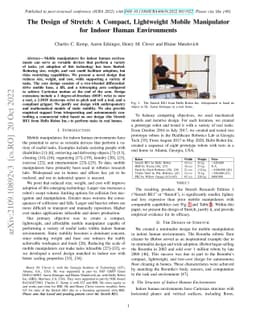 The Design of Stretch: A Compact, Lightweight Mobile Manipulator for
  Indoor Human Environments