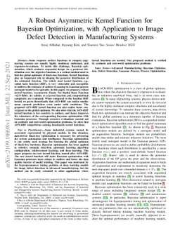 A Robust Asymmetric Kernel Function for Bayesian Optimization, with
  Application to Image Defect Detection in Manufacturing Systems