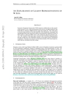 An Exploration of Learnt Representations of W Jets
