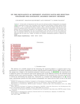 On the equivalence of different adaptive batch size selection strategies
  for stochastic gradient descent methods