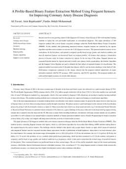 A Profile-Based Binary Feature Extraction Method Using Frequent Itemsets
  for Improving Coronary Artery Disease Diagnosis