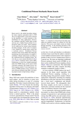 Conditional Poisson Stochastic Beam Search