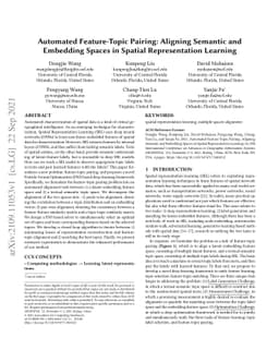 Automated Feature-Topic Pairing: Aligning Semantic and Embedding Spaces
  in Spatial Representation Learning
