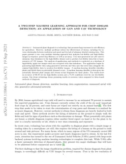 A two-step machine learning approach for crop disease detection: an
  application of GAN and UAV technology