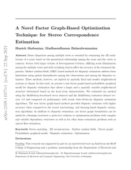 A Novel Factor Graph-Based Optimization Technique for Stereo
  Correspondence Estimation