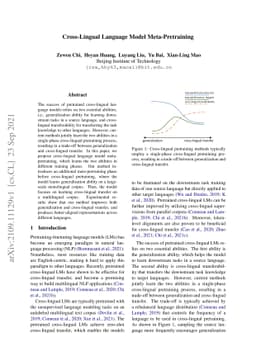 Cross-Lingual Language Model Meta-Pretraining