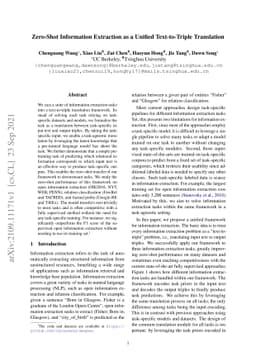 Zero-Shot Information Extraction as a Unified Text-to-Triple Translation