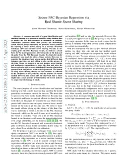 Secure PAC Bayesian Regression via Real Shamir Secret Sharing