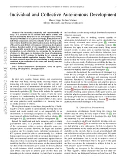 Individual and Collective Autonomous Development