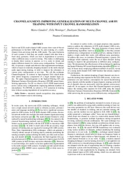 ChannelAugment: Improving generalization of multi-channel ASR by
  training with input channel randomization