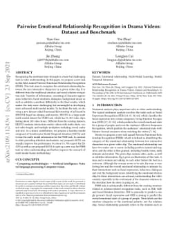 Pairwise Emotional Relationship Recognition in Drama Videos: Dataset and
  Benchmark