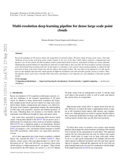 Multi-resolution deep learning pipeline for dense large scale point
  clouds