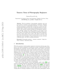 Tumera: Tutor of Photography Beginners