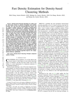 Fast Density Estimation for Density-based Clustering Methods