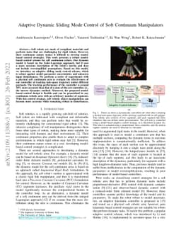 Adaptive Dynamic Sliding Mode Control of Soft Continuum Manipulators