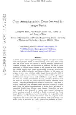 Cross Attention-guided Dense Network for Images Fusion