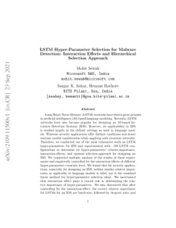 LSTM Hyper-Parameter Selection for Malware Detection: Interaction
  Effects and Hierarchical Selection Approach