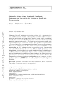 Inequality Constrained Stochastic Nonlinear Optimization via Active-Set
  Sequential Quadratic Programming