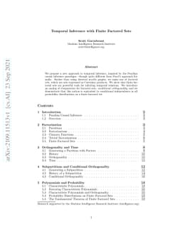 Temporal Inference with Finite Factored Sets