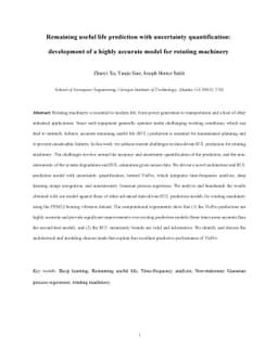 Remaining useful life prediction with uncertainty quantification:
  development of a highly accurate model for rotating machinery