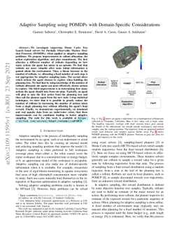 Adaptive Sampling using POMDPs with Domain-Specific Considerations