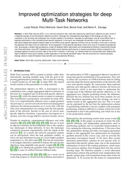 Improved optimization strategies for deep Multi-Task Networks
