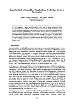 Feasibility study of urban flood mapping using traffic signs for route
  optimization