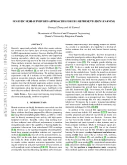 Holistic Semi-Supervised Approaches for EEG Representation Learning